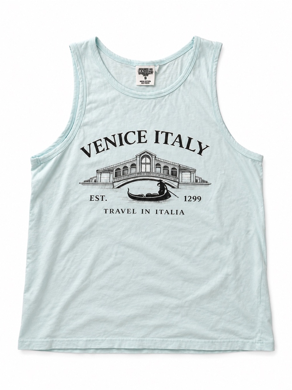 Urban Outfitters Venice Italy Graphic Tank Top - Light Blue
